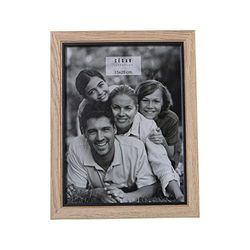 DRW Set di 2 portafoto per foto da 15 x 20 cm in legno dm e carta naturale e nera 18,6 x 23,6 x 1,5 cm