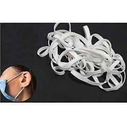 Kolor-Knajp 10 Metre Elastic Band White Rubber Band Washing Band Elastic Flat Rubber Ideal for Masks 0.5 cm