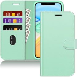 JETech Portefeuille Hoesje voor iPhone 11 6,1-Inch, Schokbestendig PU Lederen Magnetisch Flip Case met Kaart Houder en Standaard Kenmerken (Groen)