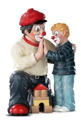 GILDE Clown Gib Mir Pięć z żywicy syntetycznej - figurka dekoracyjna i przedmiot kolekcjonerski - wielokolorowa, 11 cm wysokości, 8 cm szerokości, 7 cm głębokości
