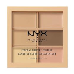 NYX Professional Makeup Conceal, Correct, Contour Palette, Six Shades, Cream Texture, Undertones, Shade: Light