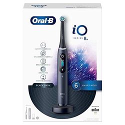 Oral-B iO 8 - oplaadbare elektrische tandenborstel powered by Braun, 1 zwart handvat met magnetische technologie, kleurendisplay, 1 opzetborstel, 1 reisetui