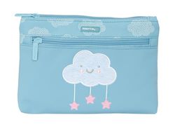 Safta Nube Trousse Scolaire Double Fermeture éclair pour Enfant Confortable et Polyvalente Nettoyage Facile Bleu Pastel 23 x 3 x 16 cm, Bleu Pastel, Estándar, Décontracté