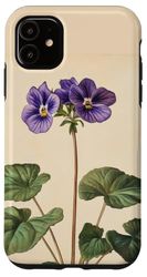 Pianta dell'illustrazione scientifica dell'annata viola africana Custodia per iPhone 11