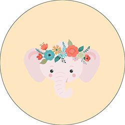 Bonateks, Round Digital Printed Mouse Pad, Non-Slip Base, for Office and Home, Diameter:22cm