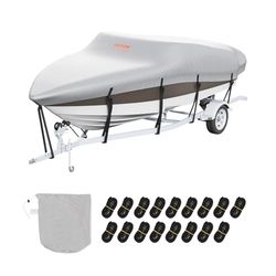 VEVOR Housse de Bateau Imperméable Bâche de Bateau 701-731 cm de Long 259 cm Large Couverture de Protection pour Bateau à Coque V en Oxford 600D Anti-UV avec Sac Amarrage Remorquage de Vedette Yacht