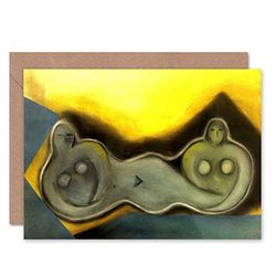 PAINTING ABSTRACT PORTRAIT RECLINING NUDES ABSTRACT BLANK GREETINGS CARD