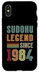 Sudoku Legend 1984 Numbers Puzzle 41st Birthday Sudoku Case for iPhone X/XS
