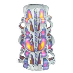 Candela di Design Fatta a Mano, Decorativa Inodore Ø9.5 x h22 cm, Cilindrica a Combustione Lunga 126 Ore, Stoppini in Cotone Senza Fumo, Decorazione Domestica Ideale e Regalo Versatile
