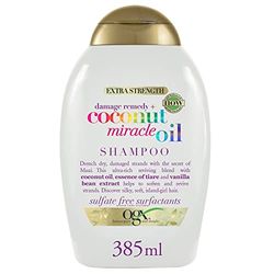 OGX Champô reparador sem sulfatos ou para-brisas para cabelo danificado, óleo de coco, 385 ml