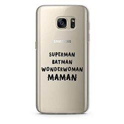 Zokko Galaxy S7 Edge Superman Batman Wonderwoman Mom - mjukt genomskinligt bläck svart