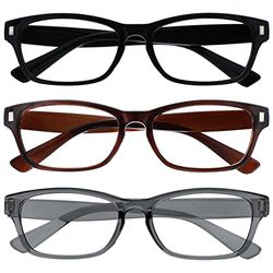 The Reading Glasses Company Gafas De Lectura Negro Marrón Gris Lectores Valor Pack 3 Hombres Mujeres Rrr77-127 +1,50 3 Unidades 88 g, Multicolor