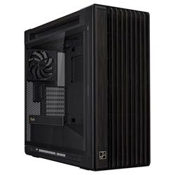 ASUS ProArt PA602 Wood Edition Tempered Glass, Chasis para Ordenador E-ATX (Panel Lateral de Cristal Templado, Dos Ventiladores de 200 x 38 mm, radiador de 420 mm, USB Tipo-C, Indicador de Polvo IR)