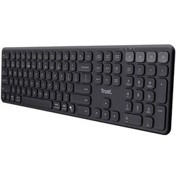 Trust Vaiya Wireless Bluetooth Keyboard + 2.4 GHz Spanish QWERTY, Rechargeable Multi-Device Bluetooth Keyboard with Numpad, 55% Recycled Plastic, Windows iOS iPadOS MacOS Android, Black