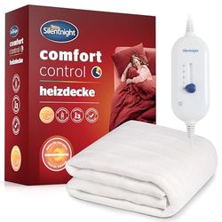 Silentnight Comfort Control Warmte-onderbed, 150 x 80 cm, elektrische deken voor bed met 3 warmtestanden, ultrasnel, opwarmen, elastische banden, wasbaar in de wasmachine, 150 x 80 cm