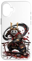 Japanese Style Art Samurai Panda Bear Pandas Case for iPhone 16 Plus