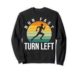 Run Fast Turn Left Track Felpa