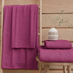 PETTI Artigiani Italiani - Asciugamani Bagno in 100% Spugna di Cotone, Set Asciugamani 3+3, 6 Pezzi 3 Asciugamani Viso e 3 Asciugamani Mani, Asciugamani Fuxia