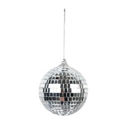 Boland 00700 - Palle da discoteca in set, 6 pezzi, diametro 8 cm, argento lucido, mosaico, decorazione, location per feste, discoteca, carnevale, festa a tema
