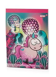 NICI Blocco Note con Unicorno Midnight Floral DIN A6 colorato a Quadretti 60 Fogli 80 g Carta FSC-Una Splendida Idea Regalo, Floreale, Colore rivolta, 49115