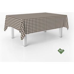 ECOMMERC3 | Stain Resistant Vichy Tablecloth for Rectangular Table Size 300 x 140 cm - Vichy Tablecloth Extra Soft and Waterproof Touch Brown