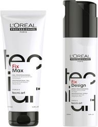L’Oreal Professionnel Tecni Art Slick Back Bun - no frizz, no fly aways , smooth and shiny polished look, Tecni Art Fix Design strong hold styling spray & Fix Max Styling gel