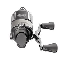 Zebco Omega Pro Spincast Fishing Reel, Size 20 Reel, Dual Ceramic Pick-up Pins, Solid-Brass Pinion Gear, GlideLine ll Line Retrieval System, Pre-Spooled met 6-pond vislijn, vlechten klaar, zwart