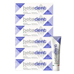 Betadent KIT 6 DENTIFRICIO NATURAL. Azione igienizzante, antiplacca, lenitiva e rinfrescante. Rinforza le gengive. Formula delicata con estratti naturali vegetali. 6x100ml
