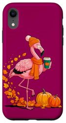 Automne Flamant Rose Pumpkin Spice Ambiance Festivités Coque pour iPhone XR