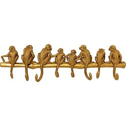 KARE Design Wall Wardrobe, Monkey Hook, Gold, Artificial Stone, Wall-Mounted Coat Rack, Decoration, Home Deco, Hallway Accessory, Bedroom, 22x70x6 cm (H/W/D)