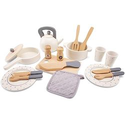 New Classic Toys Ensemble de Vaisselle Jouet en Bois