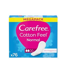 Carefree Salvaslip Cotton Sin Fragancia, Transpirables, Con Algodón, Sensación De Frescor Y Suavidad, 76 Unidades