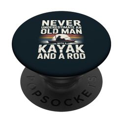 Dad Kayak Fisher Father Yak Fishing PopSockets Adhesive PopGrip