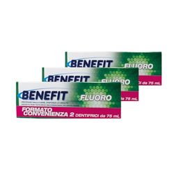 Benefit Dentifricio Fluoro Protegge dalla Carie, Rinforza lo Smalto, Formato Convenienza 6 Dentifrici da 75ml