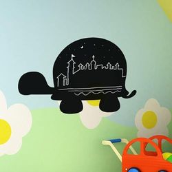 Ambiance Sticker Ardoise Tableau Noir - Stickers Muraux Adhésif Effaçable - Silhouette Tortue I - H40 x L60 cm