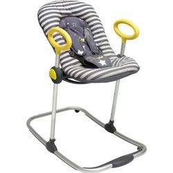 BÉABA, Transat Up & Down I, Transat Réglable par Simple Pression, 4 Hauteurs, 3 Inclinaisons, Unisexe pour Bébé et Enfants, Réducteur de Naissance, Ultra Confortable, Gris Rock