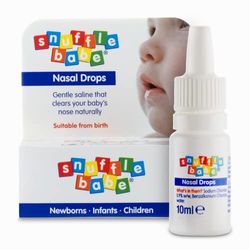 Snufflebabe Saline Nasal Drops – Suitable from Birth – Instant Relief for Blocked Nose & Sinuses (10ml)