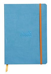 Rhodia 117816C - Rhodiarama carnet Souple Turquoise A5 160 Pages 5/5 Papier Ivoire 90 g, fermeture élastique