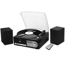 Majestic TT 38R CD TP USB SD - Tocadiscos 33/45/78 RPM, Reproductor de CD/MP3, Casete, Entrada USB/SD Recorder, Negro
