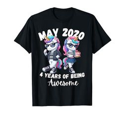 Mayo 2020 4 años de ser impresionante 4º cumpleaños Divertido Camiseta