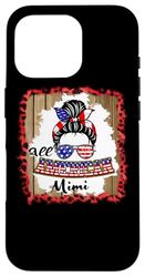 All American Mimi Patriotic Messy Bun Usa Flag 4th of July Custodia per iPhone 16 Pro