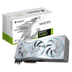 Gigabyte AORUS GeForce RTX 5080 Master Ice 16G Carte Graphique - 16 Go GDDR7, 256 Bits, PCI-E 5.0, 2805MHz Core Clock, 3 x DP 2.1a, 1 x HDMI 2.1b, NVIDIA DLSS 4, GV-N5080AORUSM ICE-16GD