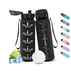 HoneyHolly Drinkfles, 500 ml, lekvrij, motiverende sportfles, met tijdweergave, waterfles voor school, camping, yoga, kantoor