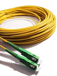 Elfcam® - 40m Fibra óptica Cable SC/APC a SC/APC Monomodo Simplex 9/125, Compatible con Orange, Movistar, Vodafone y Jazztel, 40 Metros