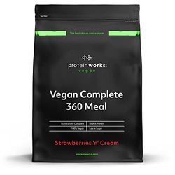 Repas Complet 360 Vegan | Fraises a la Crème | Nutritionnellement équilibré | 100% vegan | Repas rapide et abordable | THE PROTEIN WORKS | 1kg