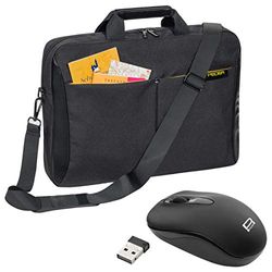 PEDEA borsa per PC portatile "Lifestyle" Borsa per notebook fino a 15,6 pollici (39,6 cm) borsa con tracolla, incluso mouse wireless, giallo