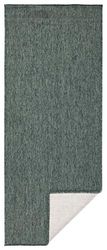 Northrugs In & Outdoor omkeerbaar tapijt Miami groen crème, 80x350 cm