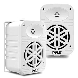 Indoor Outdoor Speakers Pair - 500 Watt Dual Waterproof 5.25” 2-Way Full Range Speaker System w/ 1/2” High Compliance Polymer Tweeter - in-Home, Boat, Marine, Deck, Patio, Poolside (White) - PDWR55WT