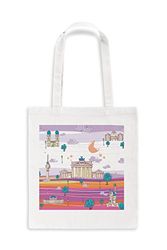 Eiffel Baby Alemanha, Bolsa, 38 x 42 cm, cor malva/laranja