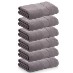 PADUANA | Pack 6 Toallas Tocador 30x50 Gris Oscuro 100% algodón Peinado - Toalla Secado Suave, rápido y máxima absorción – Disponible Toalla tocador, Toalla Lavabo, Toalla Ducha y Toalla Baño